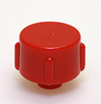 Male non-vented cap, red. Material: ABS. Model 1064