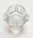 Female non-vented cap, clear. Material: Polycarbonate. Model 1113