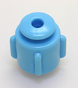 Male non-vented cap for tether, light blue. Material: Polyethylene. Model 1646-01